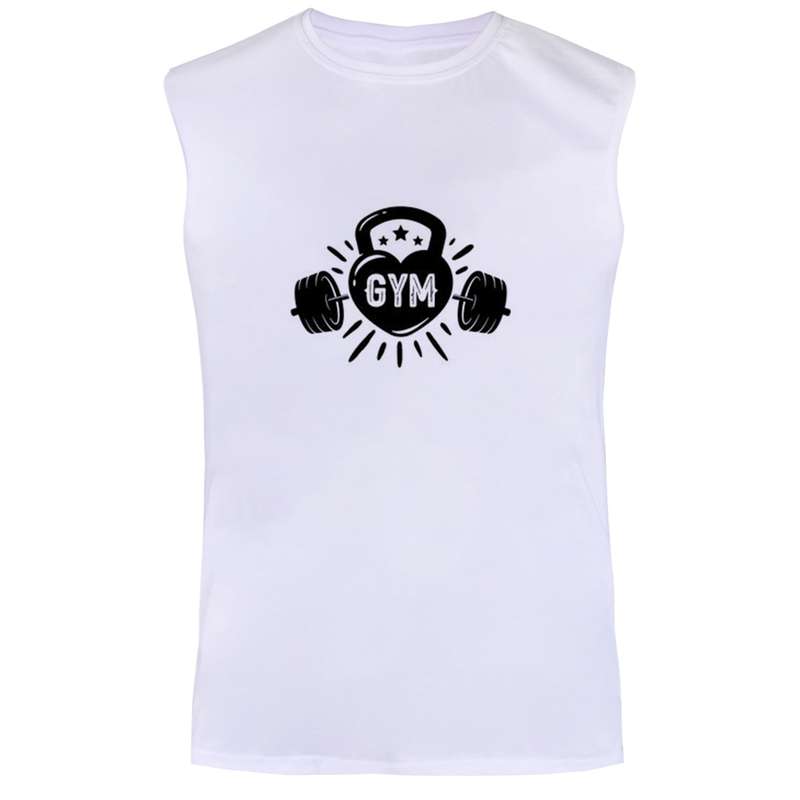 تاپ مردانه مدل بدنسازی  کد BA530  رنگ سفید