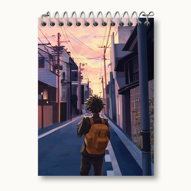 دفتر یادداشت 50 برگ خندالو مدل دکو انیمه آکادمی قهرمان من کد 11560