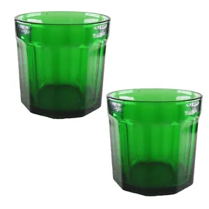 لیوان شیشه ای مدل طرح دار بسته 2 عددی
