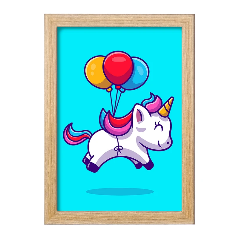 تابلو خندالو مدل اسب تک شاخ یونیکورن  کد 3822