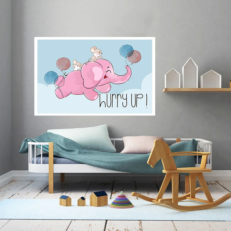 تابلو
کودک مدل دکوراتیو طرح فیل و بادکنک کد 0302