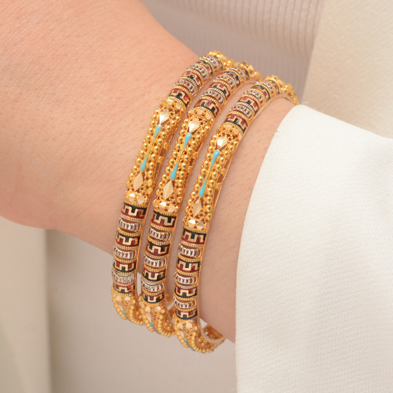 النگو طلا 18 عیار زنانه طلای مستجابی مدل بحرینی کد 02