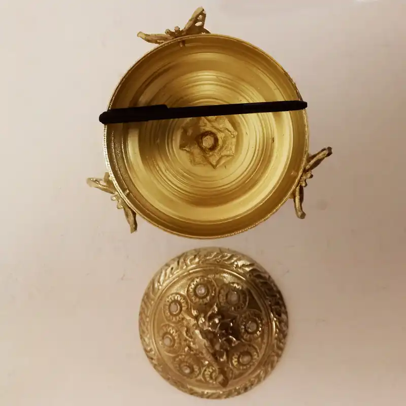 شکلات خوری برنزی مدل گل و بلبل کد 1100