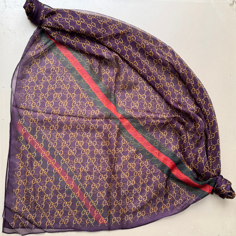 روسری زنانه مدل حریر ابرشیم زنجیری کد 3