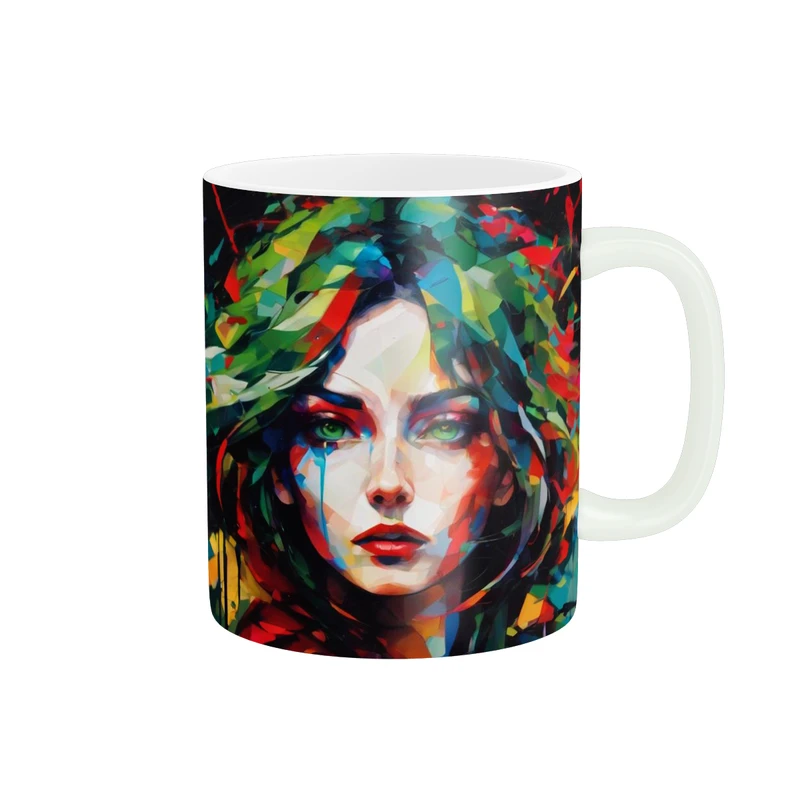 ماگ پاد آفرین طرح چهره دختر مدل مینیمال کد 1338