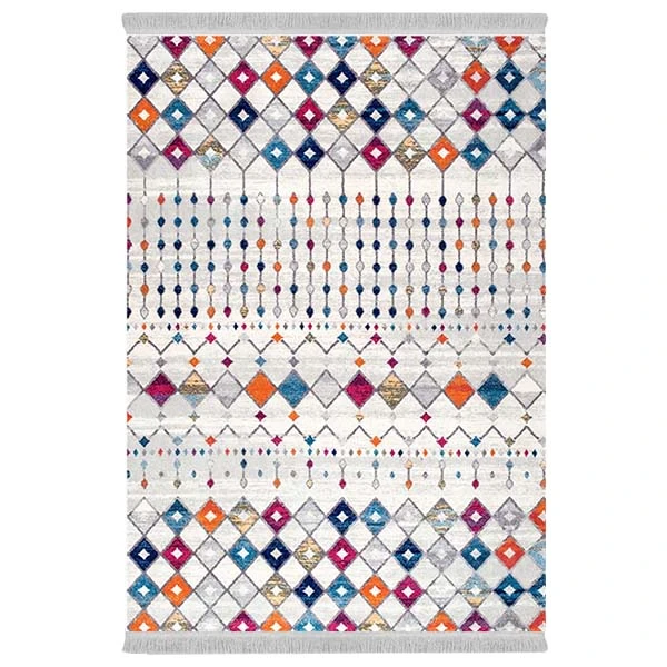 فرش پارچه‌ای دفه مدل فرشینه هازان مخمل طرح فانتزی کد 3066