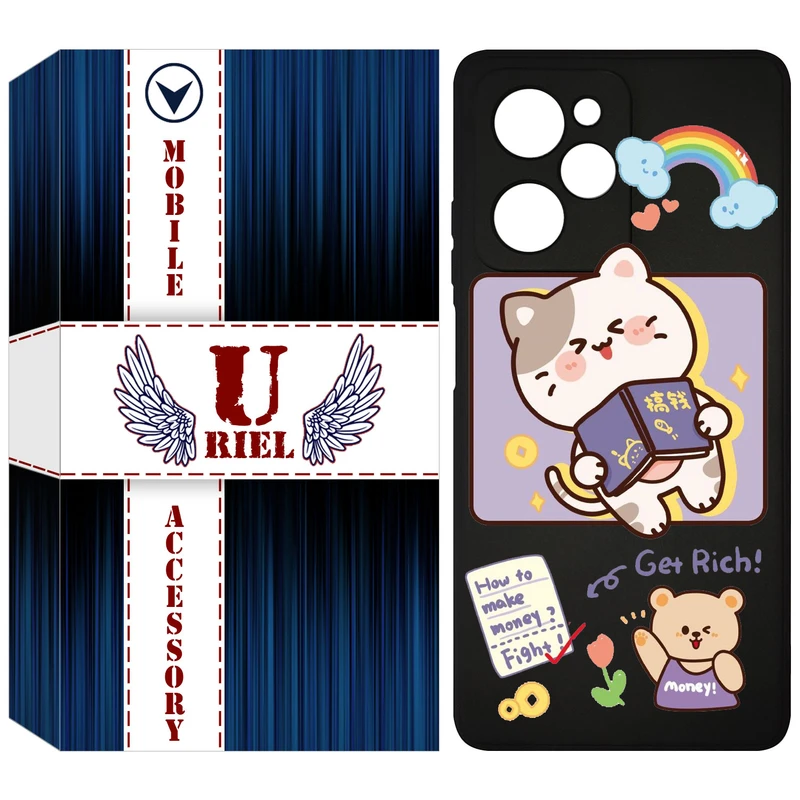 کاور یوریل مدل KSH کد 12 طرح گربه مناسب برای گوشی موبایل شیائومی Poco X5 Pro / Redmi Note 12 Pro 5G