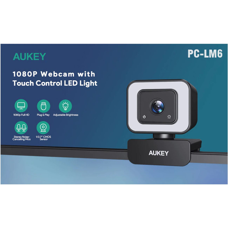 وب کم آکی مدل PC-LM6 FHD 1080p