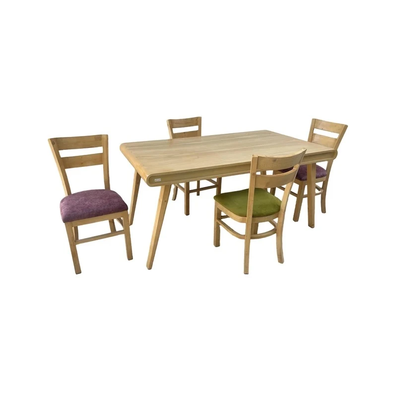 میز و صندلی ناهارخوری چهار نفره گروه تولید اسپیناس مدل 2Tir-Rad-3004