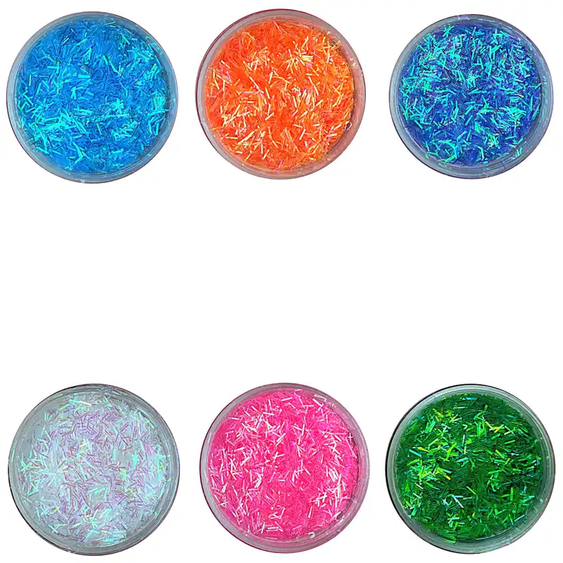 تزیین ناخن مدل پوشال هولوگرامی کد N14 مجموعه 6 عددی