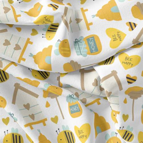 پارچه ملحفه پارچه باما مدل مخمل طرح زنبور قلبی کد 5011172