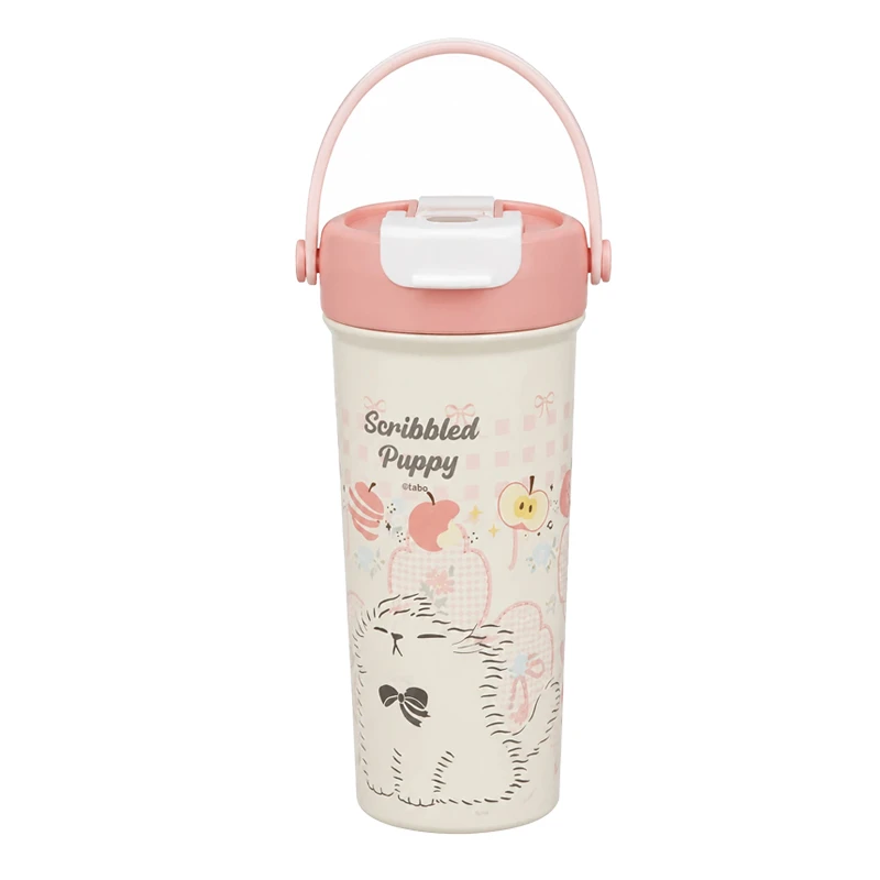 تراول ماگ مدل Scribbled Puppy طرح سگ و سیب  گنجایش 0.55 لیتر