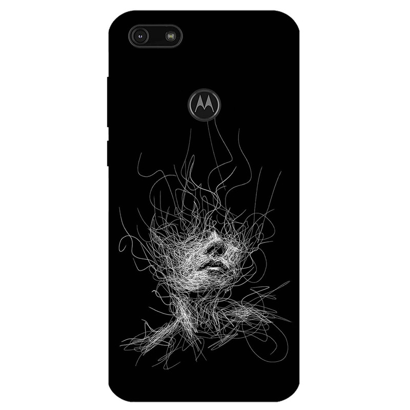 کاور مگافون طرح اسکچ صورت مدل 7423 مناسب برای گوشی موبایل موتورولا Moto E6 Play  