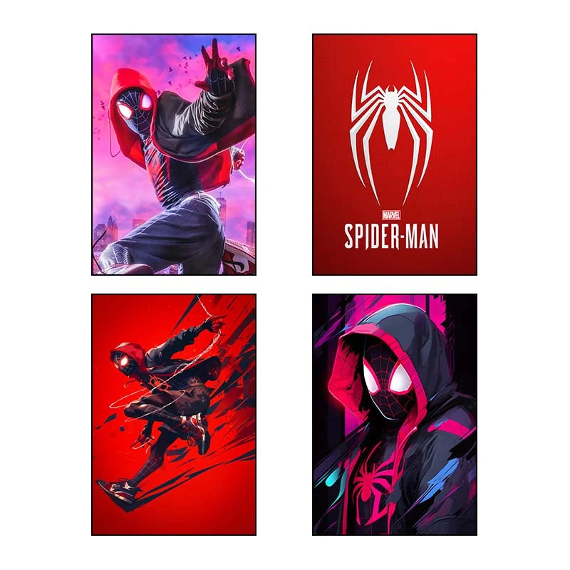 تابلو شاسي کارنيکا طرح Man-مرد عنکبوتی Spider کد 85265 مجموعه 4 عددی