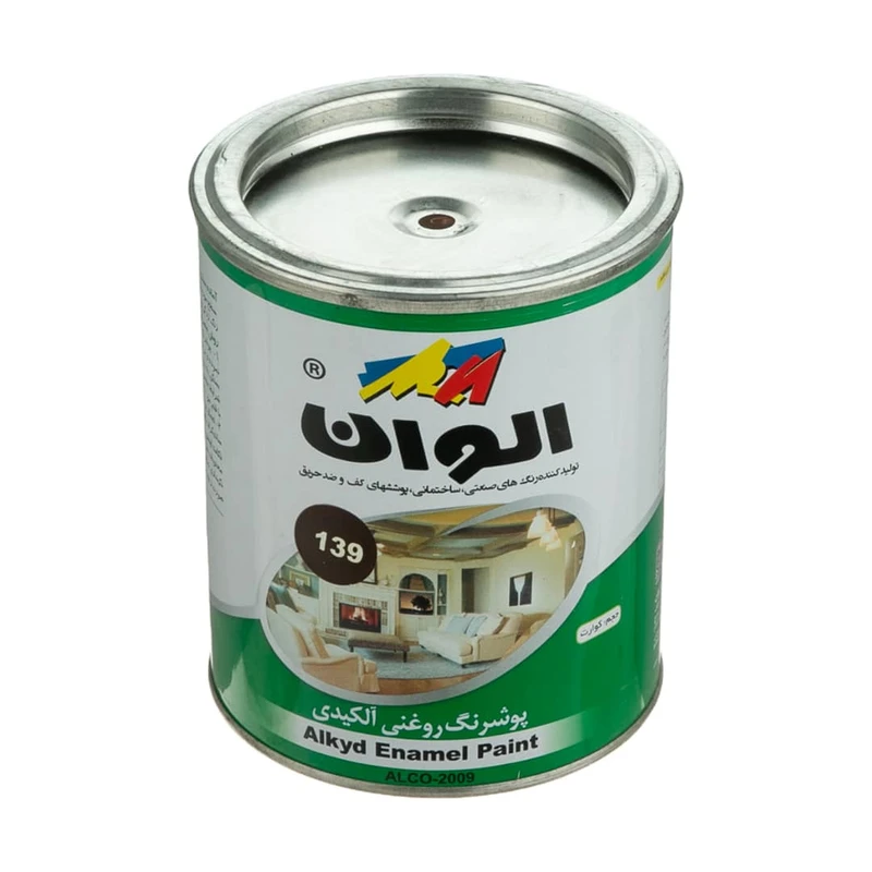 رنگ روغنی قهوه ای تیره الوان مدل ALCO-2009 حجم 1000 میلی لیتر