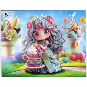 بازی آموزشی سمید مدل ساخت تابلو نقاشی الماسی طرح عروسکی کد 111