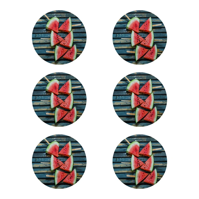 زیر لیوانی طرح هندوانه کد 8424 بسته 6 عددی