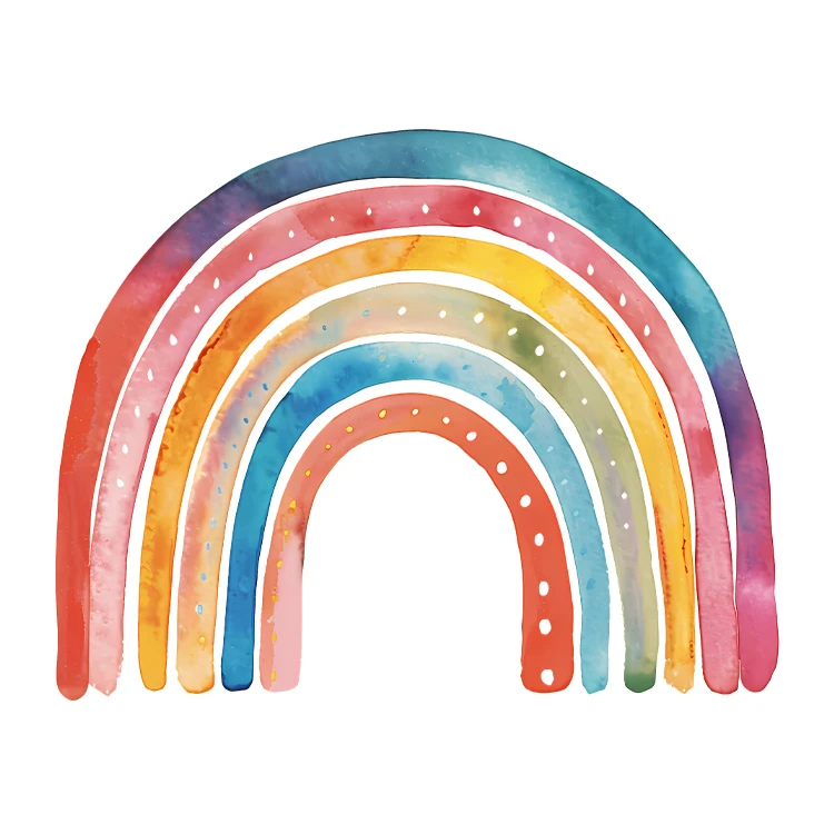استیکر پارچه و لباس پاد آفرین مدل کارتونی رنگین کمان کد S3765