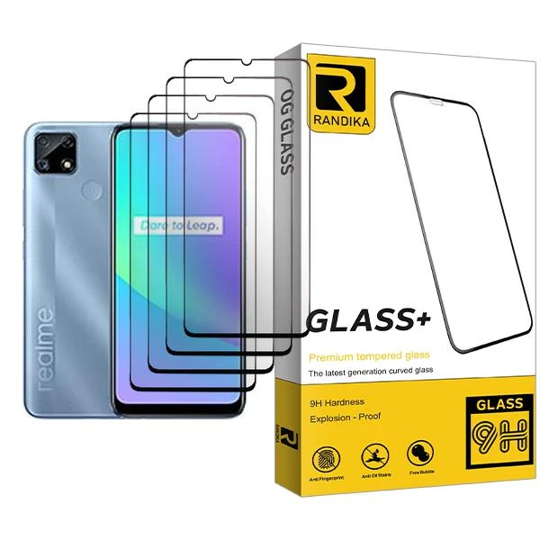 محافظ صفحه نمایش راندیکا مدل Randika Glass MIX004 مناسب برای گوشی موبایل ریلمی C25 بسته چهار عددی