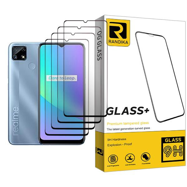 محافظ صفحه نمایش راندیکا مدل Randika Glass MIX004 مناسب برای گوشی موبایل ریلمی C25 بسته چهار عددی