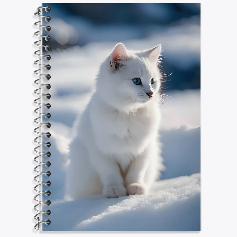 دفتر زبان 50 برگ خندالو مدل سه خط طرح گربه کیوت کد N3875