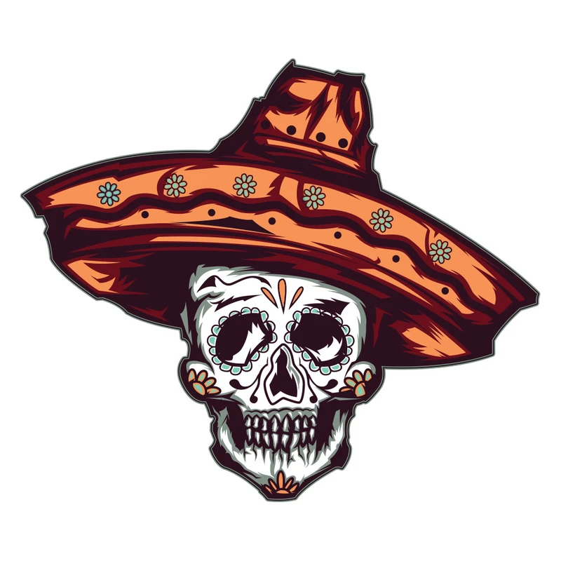 برچسب بدنه خودرو طرح اسکلت مکزیکی کد 03