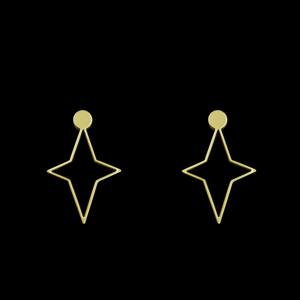 گوشواره طلا 18 عیار زنانه مدوپد مدل ستاره کد GA1-15417