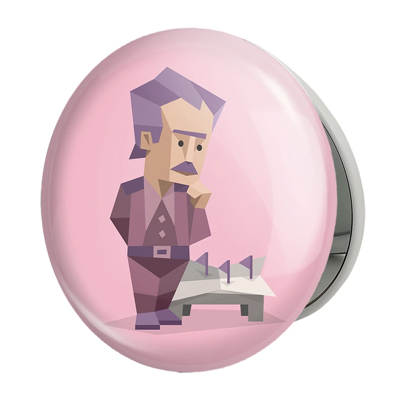 آینه جیبی خندالو طرح تایپ شخصیتی روشنفکر INTJ مدل تاشو کد 7711 