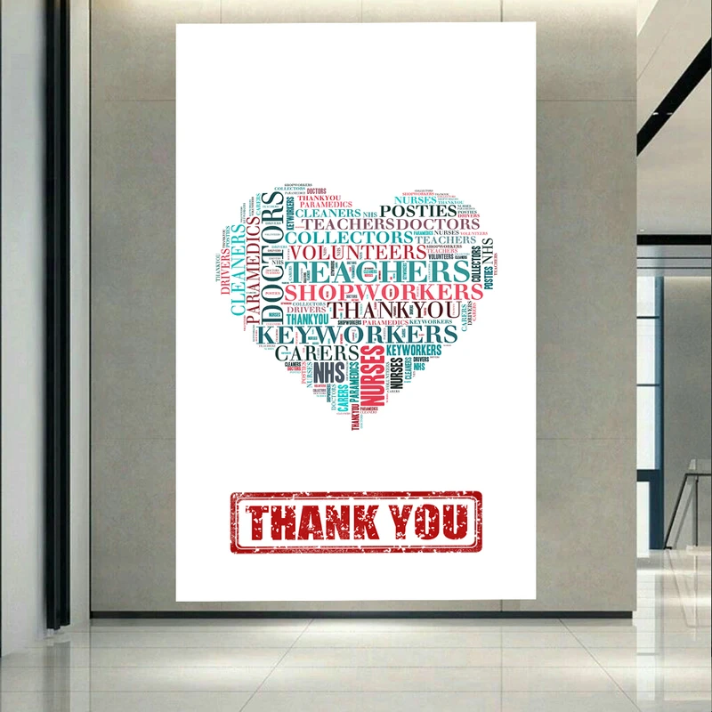 استیکر طرح انگیزشی پزشکی مدل Keyworkers Heart کد AR2535