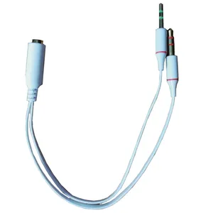کابل 1 به 2 AUX جک 3.5 میلی متری مدل 656 طول 0.2 متر 