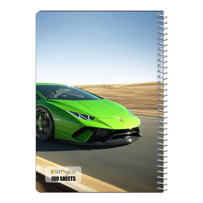 دفتر شطرنجی 100 برگ سیمی کارنیکا طرح لامبورگینی هوراکان Lamborghini Huracan کد 86058