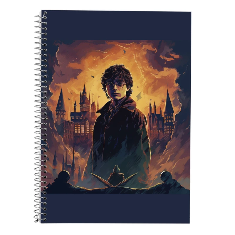 دفتر زبان 50 برگ مدوپد مدل دوخط طرح هری پاتر harrypotter کد DF10299