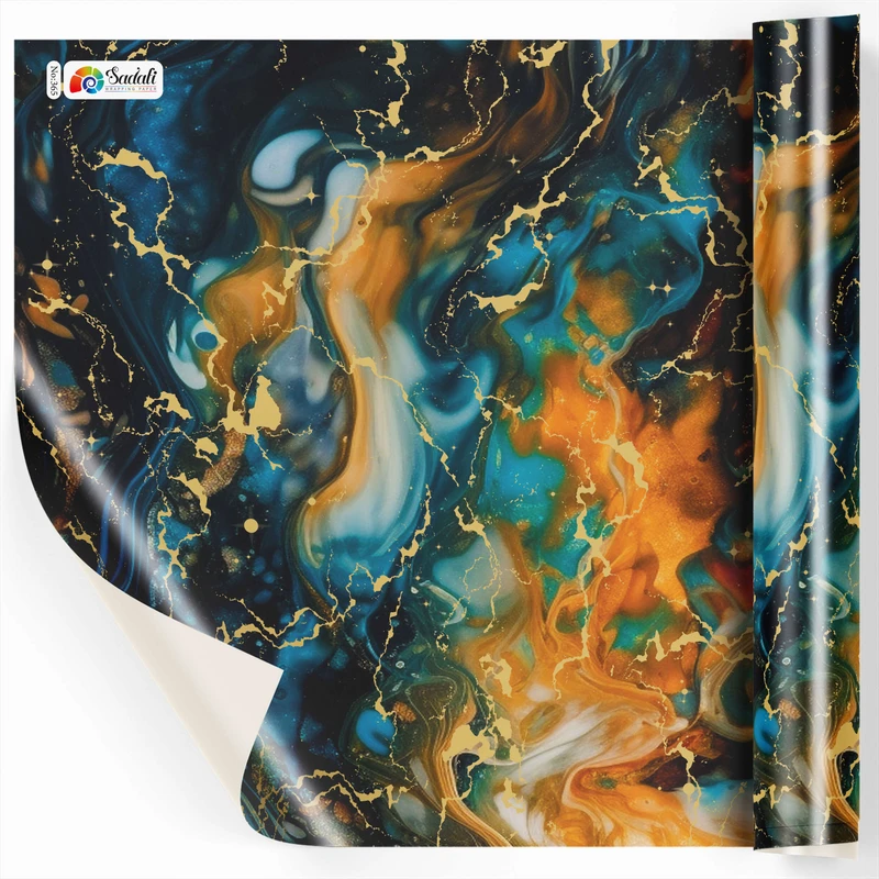 کاغذ کادو صدفی طرح کهکشانی سایز 50*70 سانتی متر بسته 5 عددی 