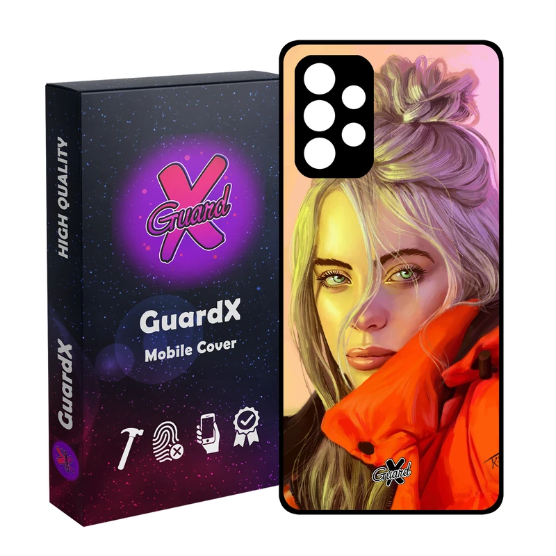 کاور گارد ایکس طرح Billie Eilish مدل Glass10217 مناسب برای گوشی موبایل سامسونگ Galaxy A52s