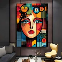 پوستر طرح نقاشی کوبیسم مدل بانوی رنگارنگ کد FP106380