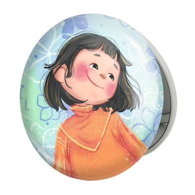 آینه جیبی خندالو طرح دخترانه فانتزی مدل تاشو کد 25716 