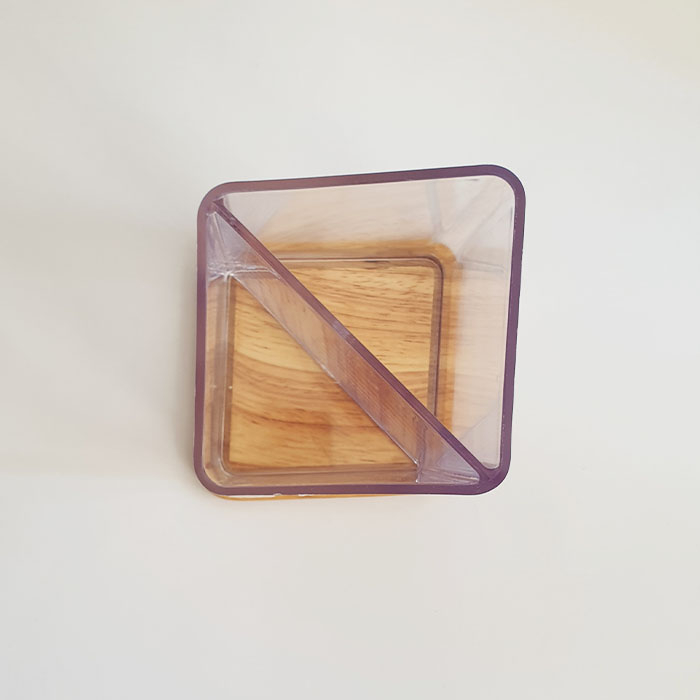 استند لوازم آرایشی مدل دو خانه طرح لوزی کفه چوب کد 6098