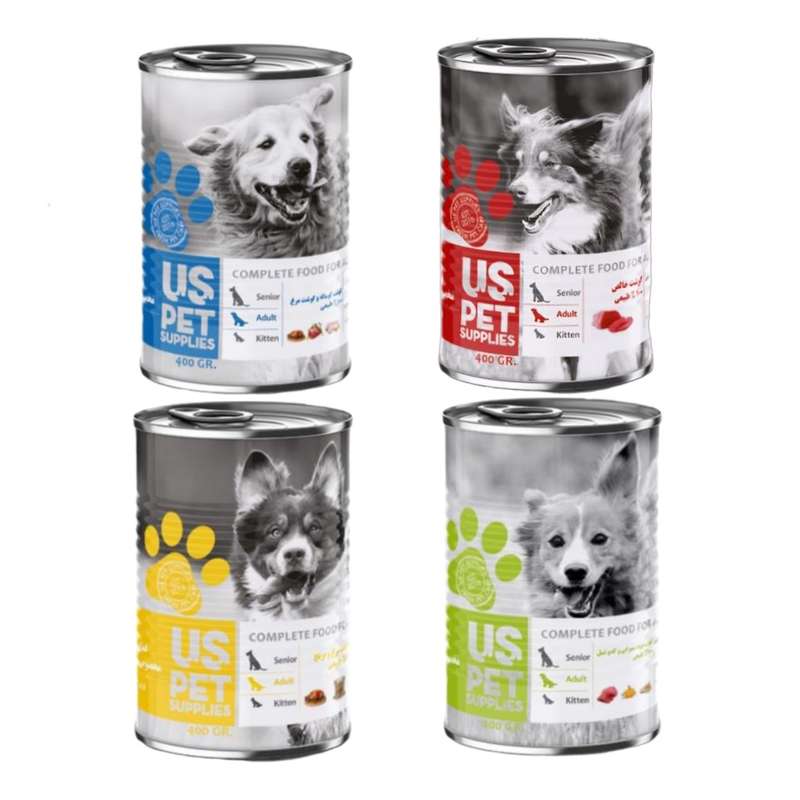 کنسرو سگ بالغ یو اس پت مدل PACK وزن 400 گرم مجموعه 4 عددی کنسرو سگ بالغ یو اس پت مدل PACK وزن 400 گرم مجموعه 4 عددی