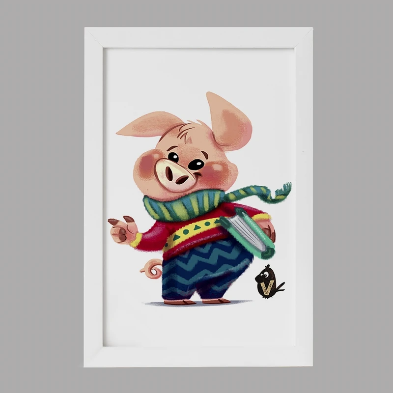 تابلو خندالو مدل خوک بامزه کد F915