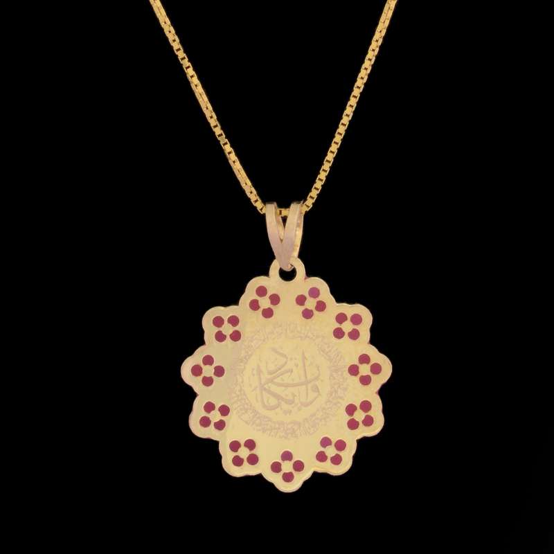 گردنبند طلا 18 عیار دخترانه طلای مستجابی  مدل و ان یکاد کد 01
