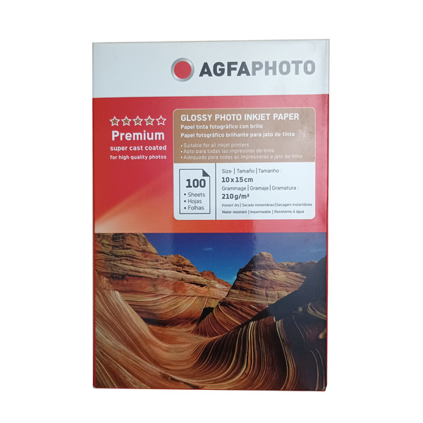 کاغذ چاپ عکس فتوگلاسه آگفافوتو مدل 210g سایز 10x15سانتیمتر بسته 100 عددی
