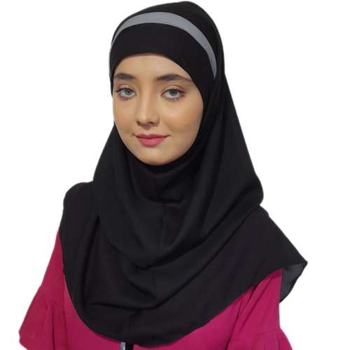 مقنعه مدل کرپ حریر تل دار