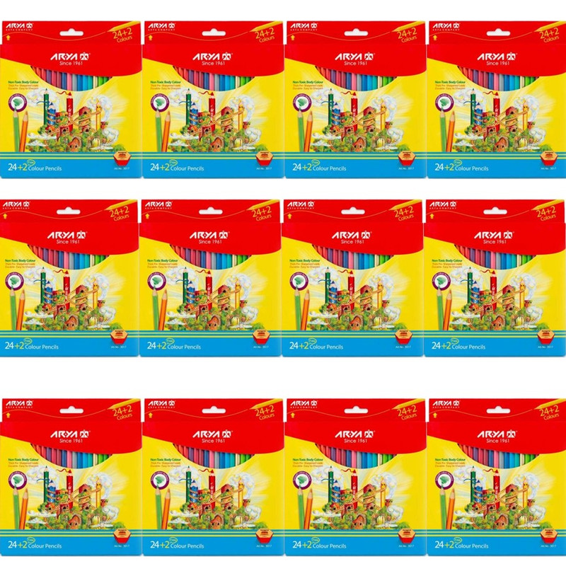 مداد رنگی 26 رنگ آریا مدل 3017 بسته 12 عددی
