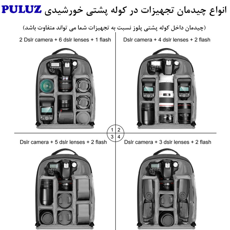 کوله پشتی دوربین پلوز مدل Solar Power