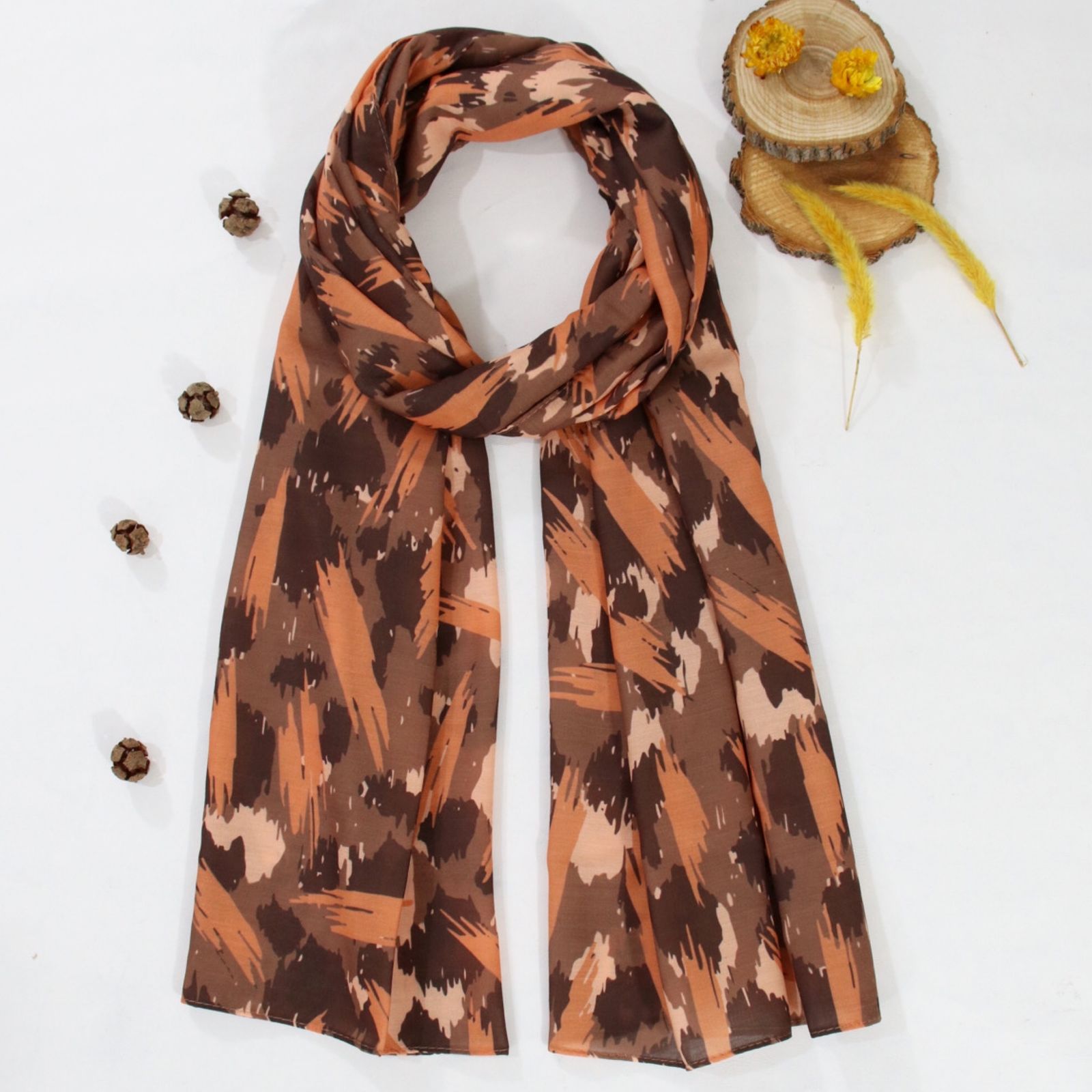 شال زنانه مدل نخی پلنگی کد 2791 - - 2