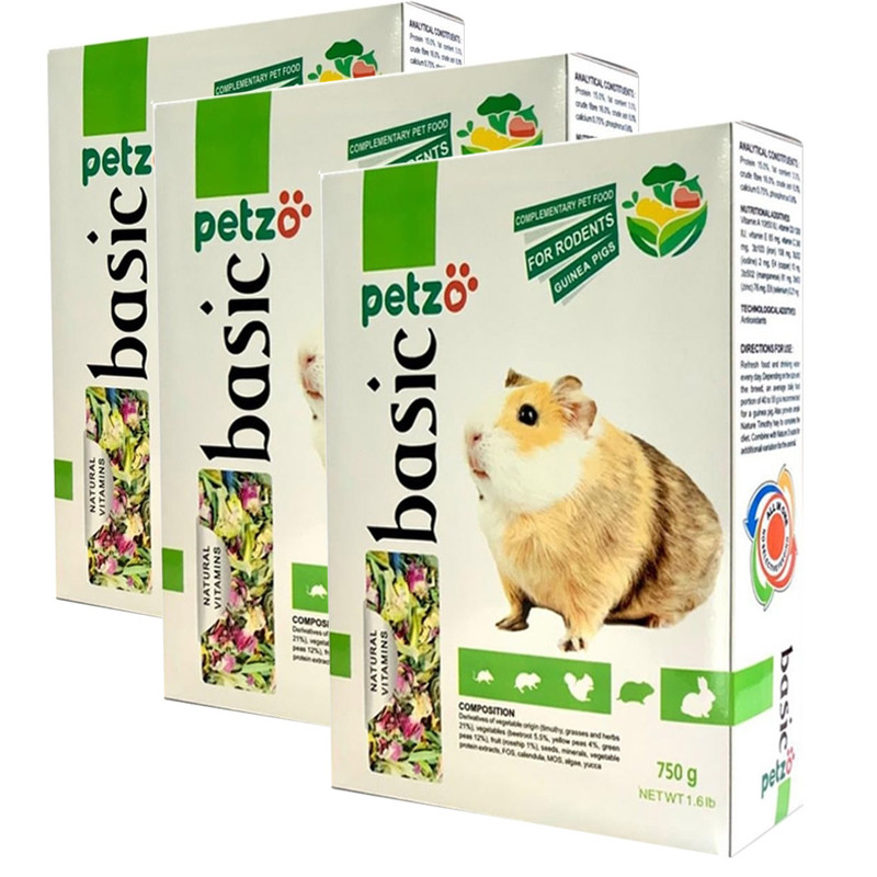 غذای خوکچه هندی پتزو مدل PZguenia وزن 750 گرم بسته 5 عددی