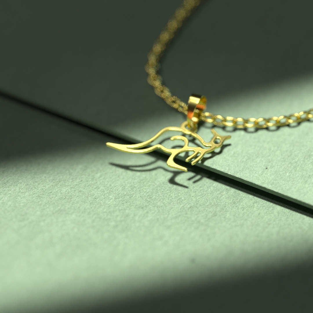 گردنبند طلا 18 عیار زنانه مدوپد مدل کانگورو کد B3-1-1278