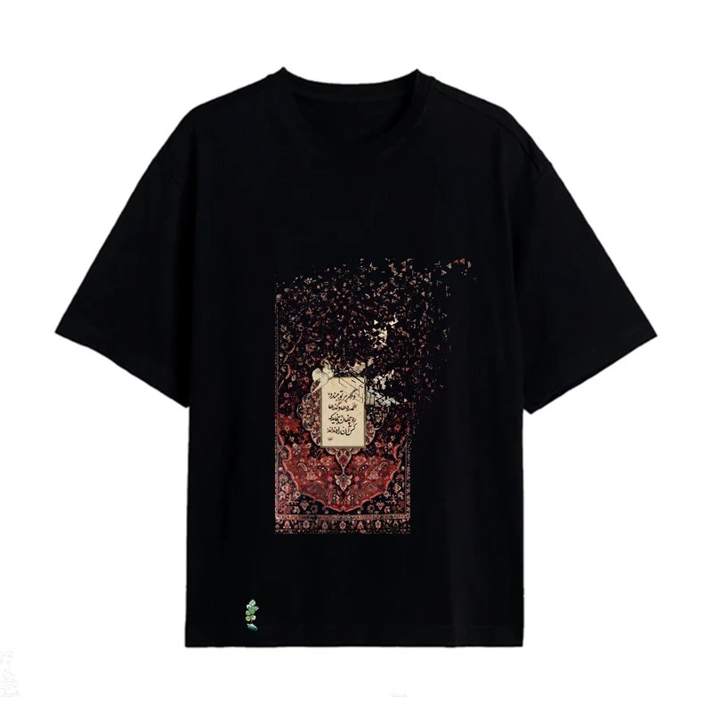 تی‌شرت اورسایز آستین کوتاه مردانه خانه مد سارا خلیلاوی مدل 4051 رنگ مشکی