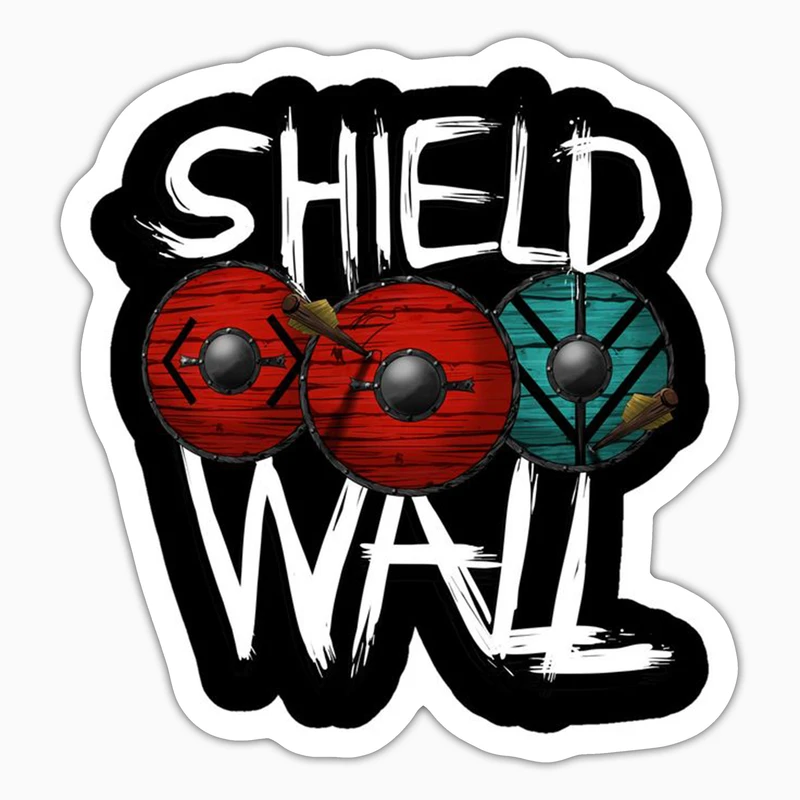 استیکر لپ تاپ و موبایل بووم طرح سریال Vikings مدل Shield Wall کد UV075
