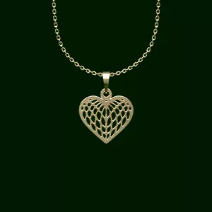 گردنبند طلا 18 عیار زنانه مدوپد مدل قلب کد V2-1-1026